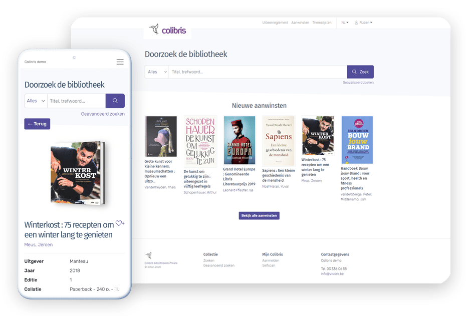De Colibris online catalogus op desktop en smartphone
