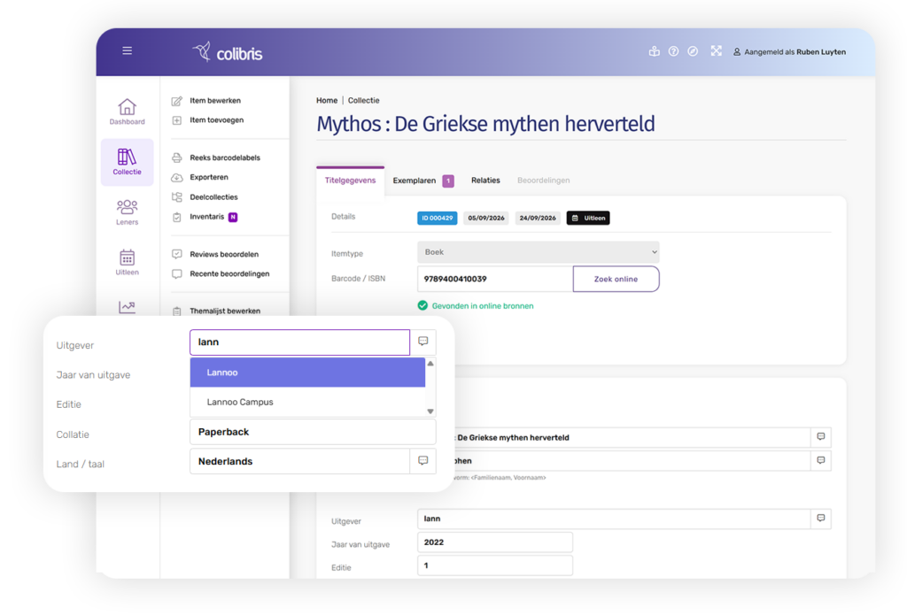 Bibliotheek software collectiebeheer