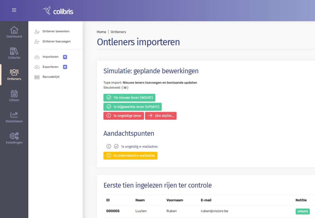 Nieuwigheden Colibris bibliotheeksoftware